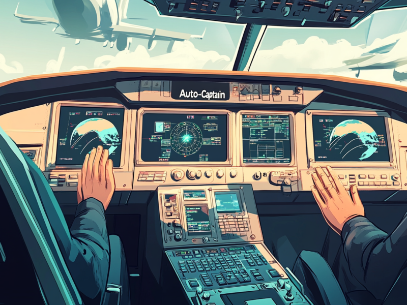 a person in a cockpit of a plane