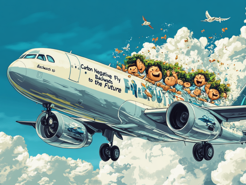 a cartoon of a plane with cartoon characters on the roof