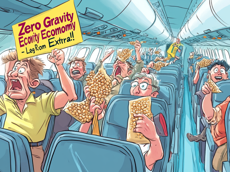 a cartoon of people on an airplane