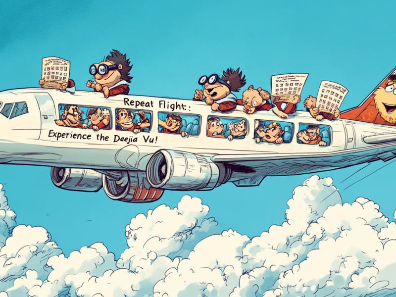 cartoon of people on a plane