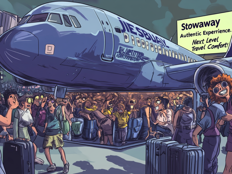 a cartoon of a plane with people around it