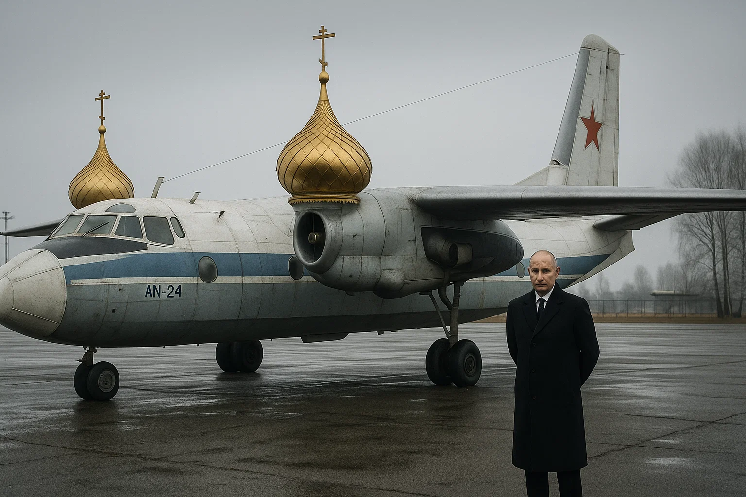 a man standing in front of an airplane