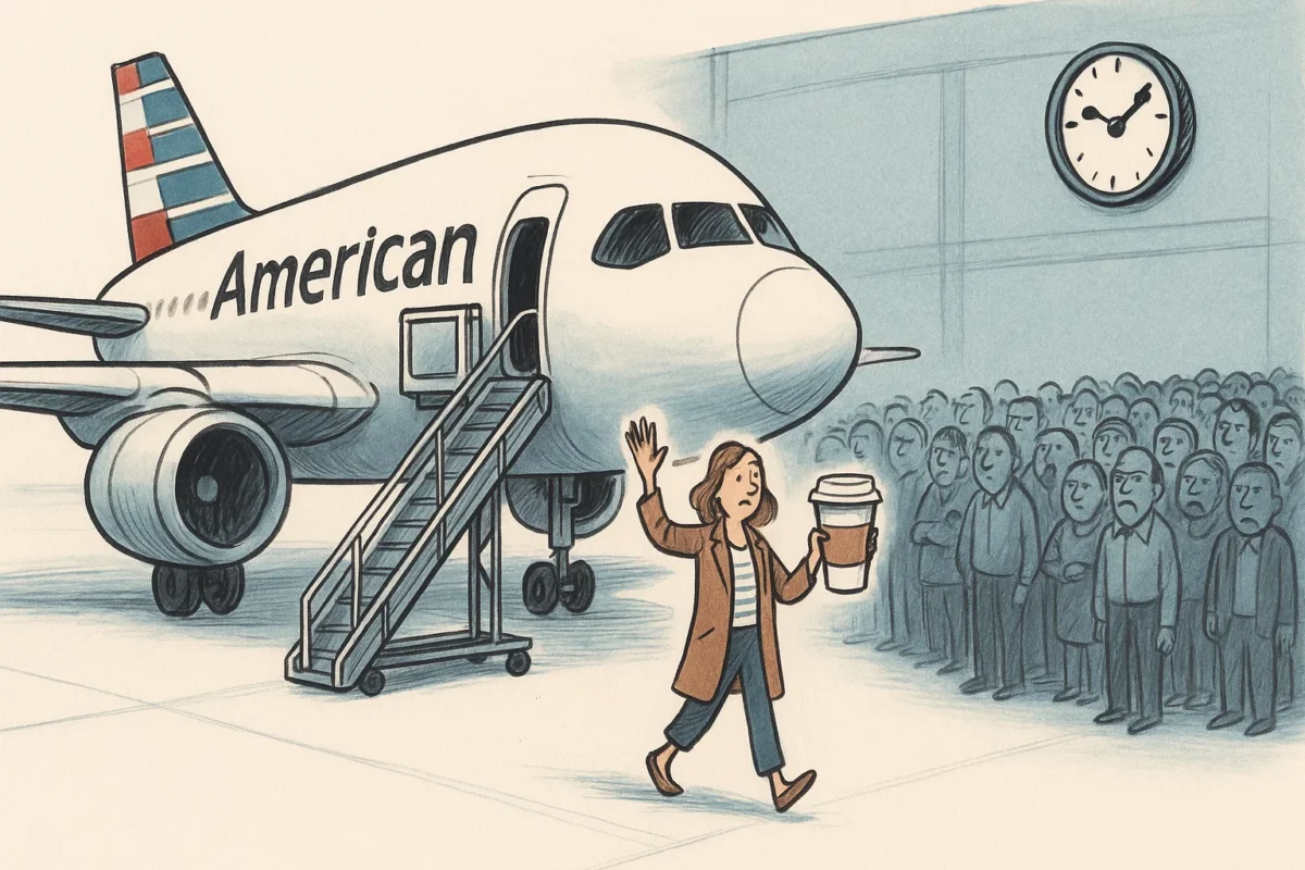 a woman walking towards an airplane