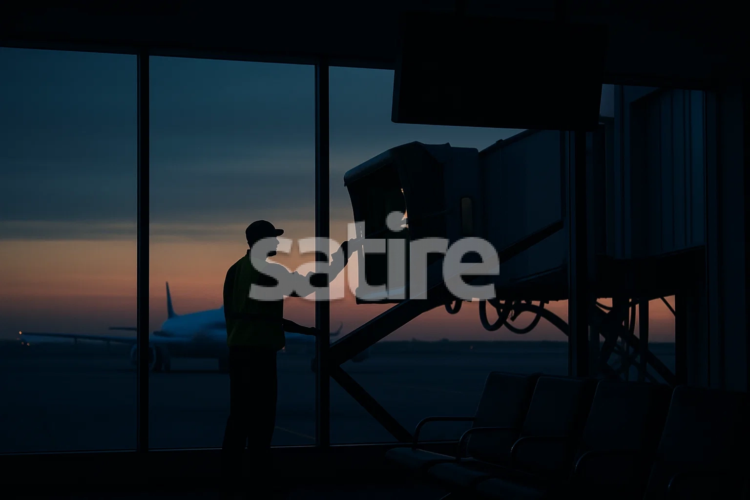 a man standing in an airport