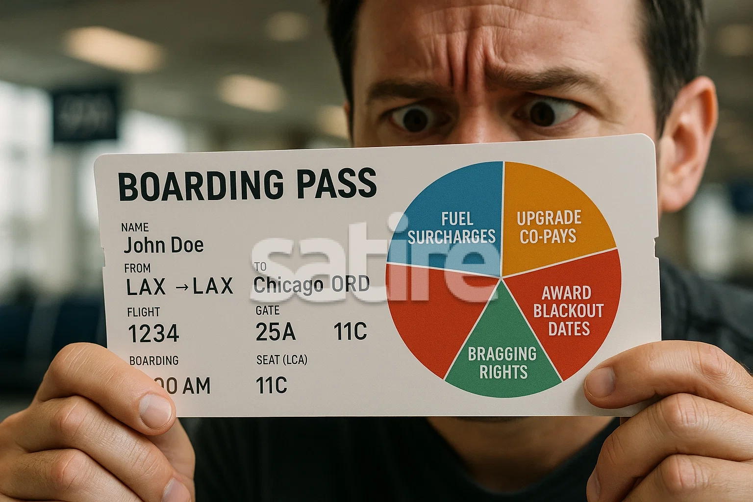 a man holding a ticket