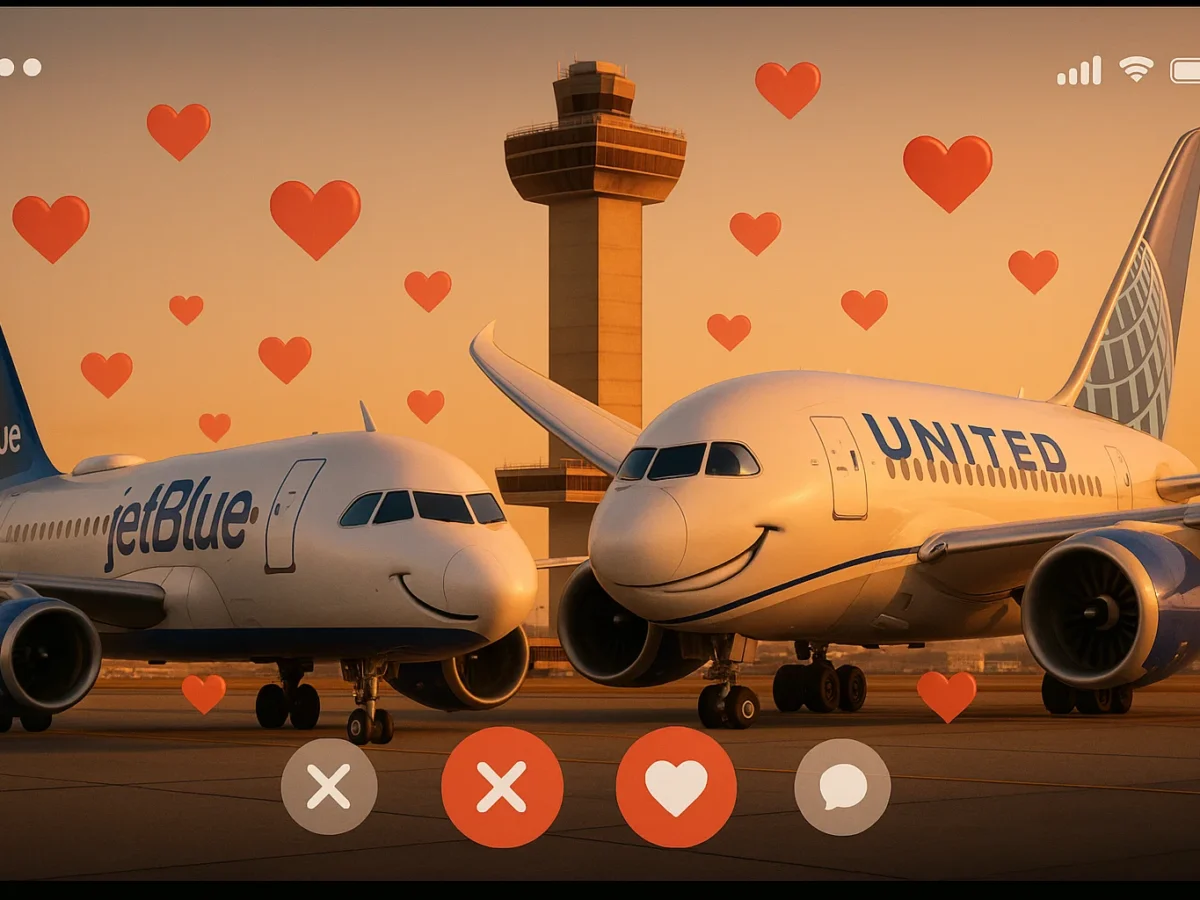 two airplanes on the runway