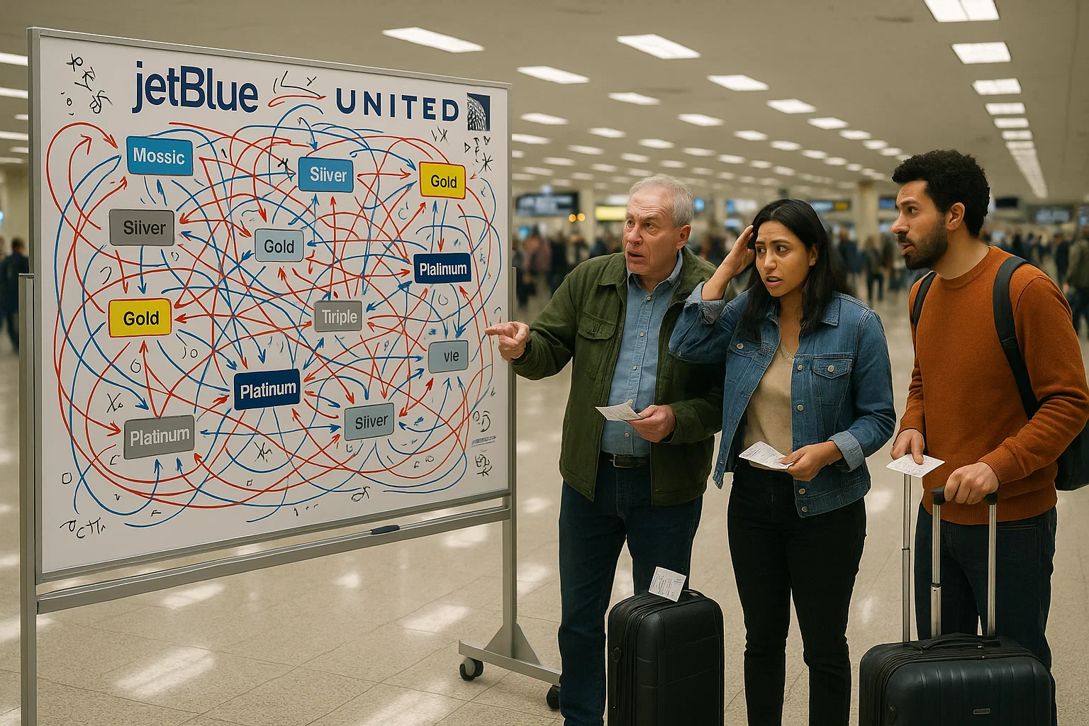 a group of people standing in a terminal