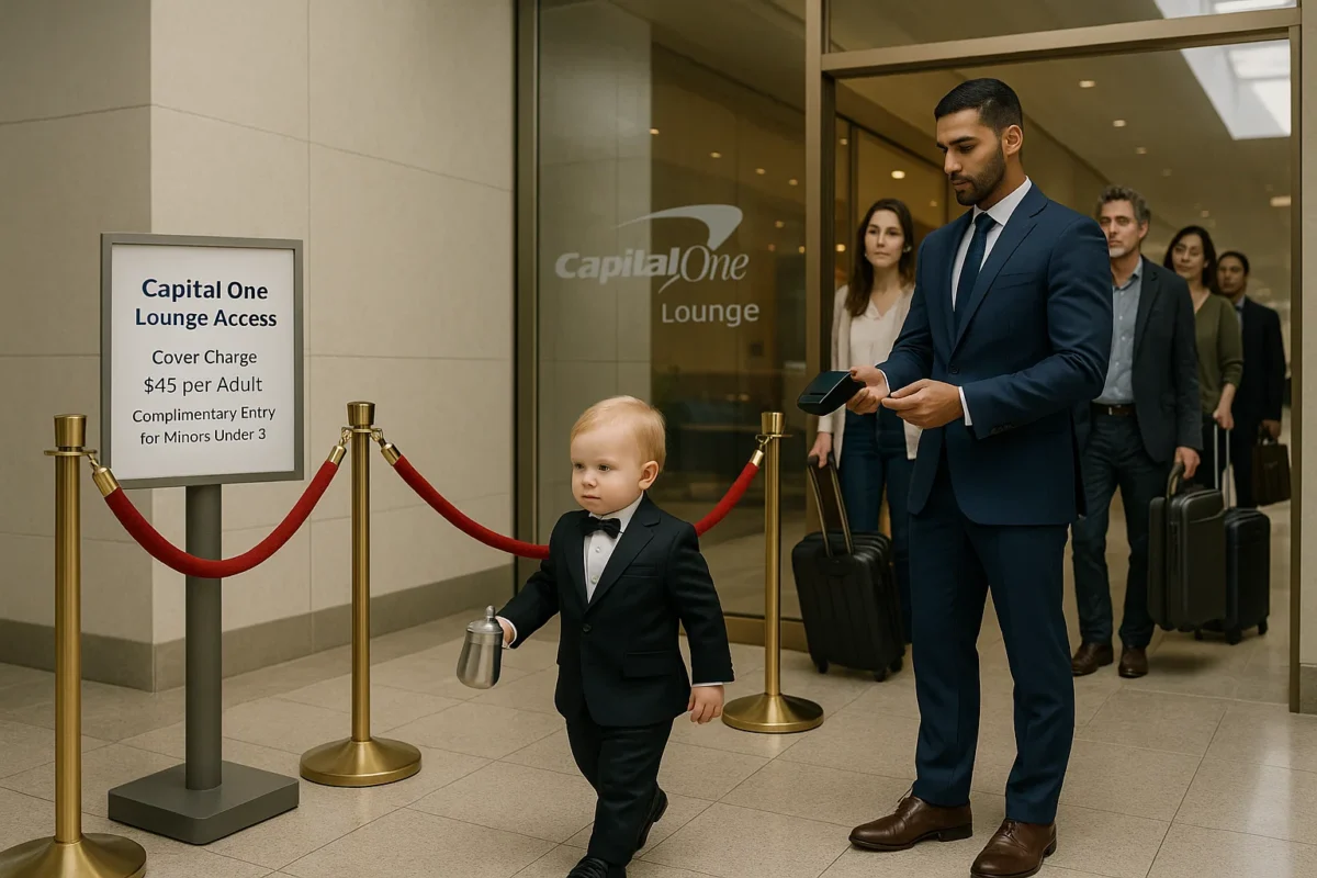 a man in suit walking with a baby in a suit