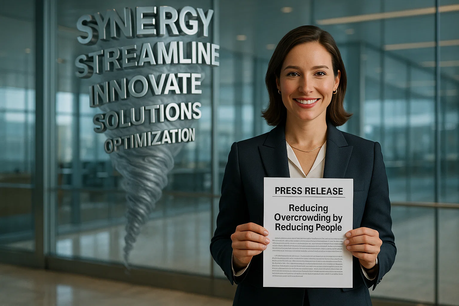 a woman holding a sign