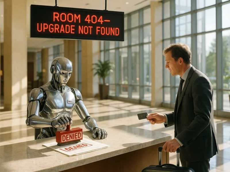 a man in a suit standing at a desk with a robot