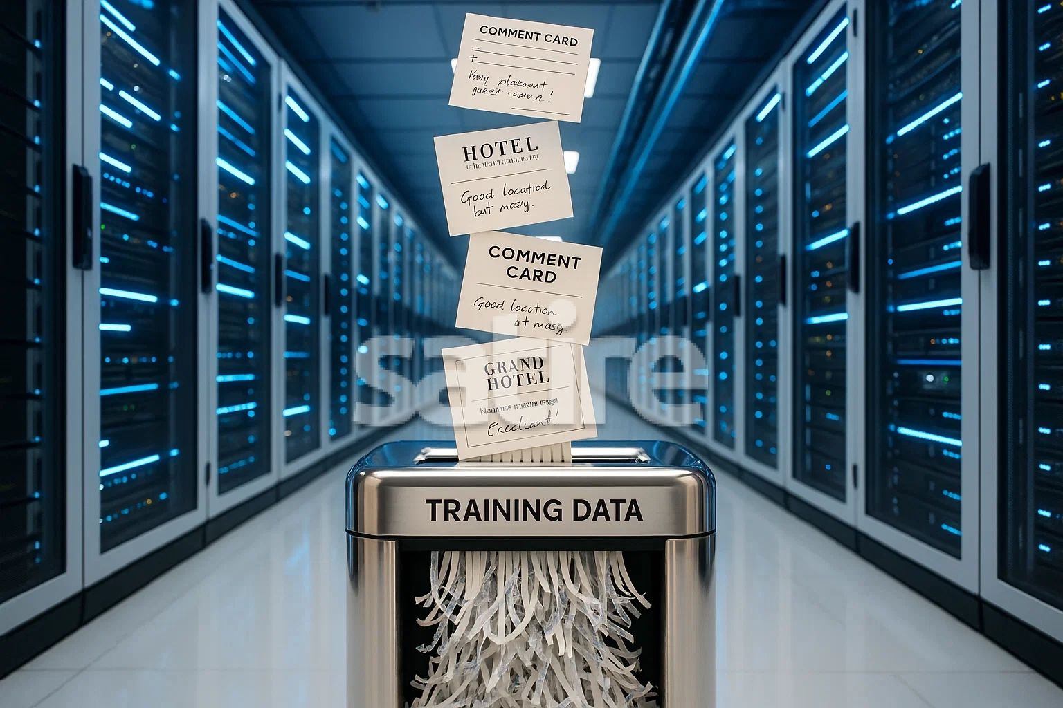 a paper shredder in a server room