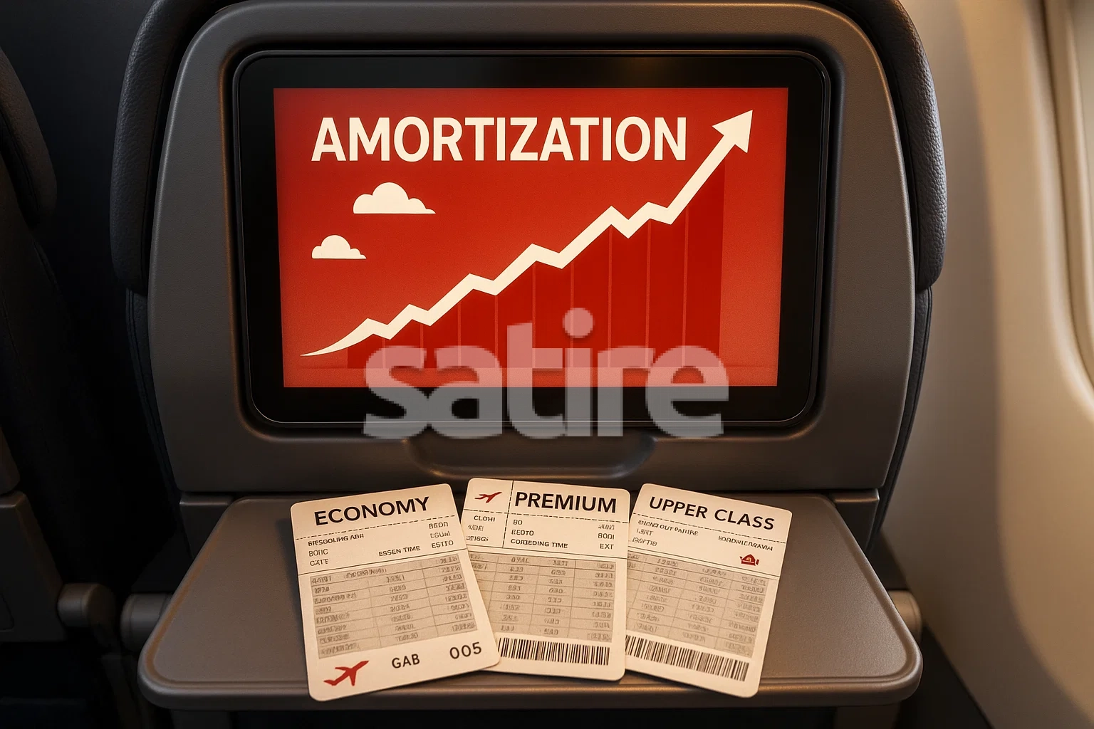 a screen with a graph and tickets on it