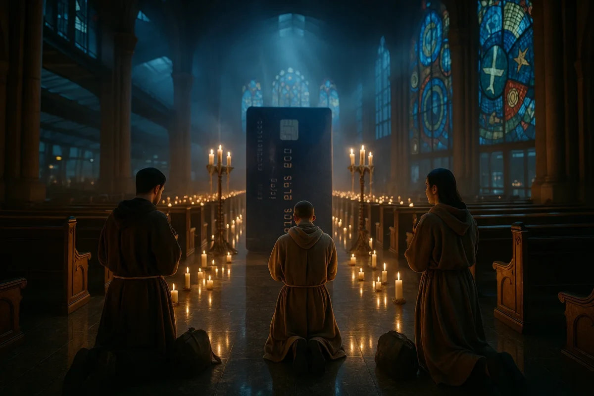 a group of people in a church