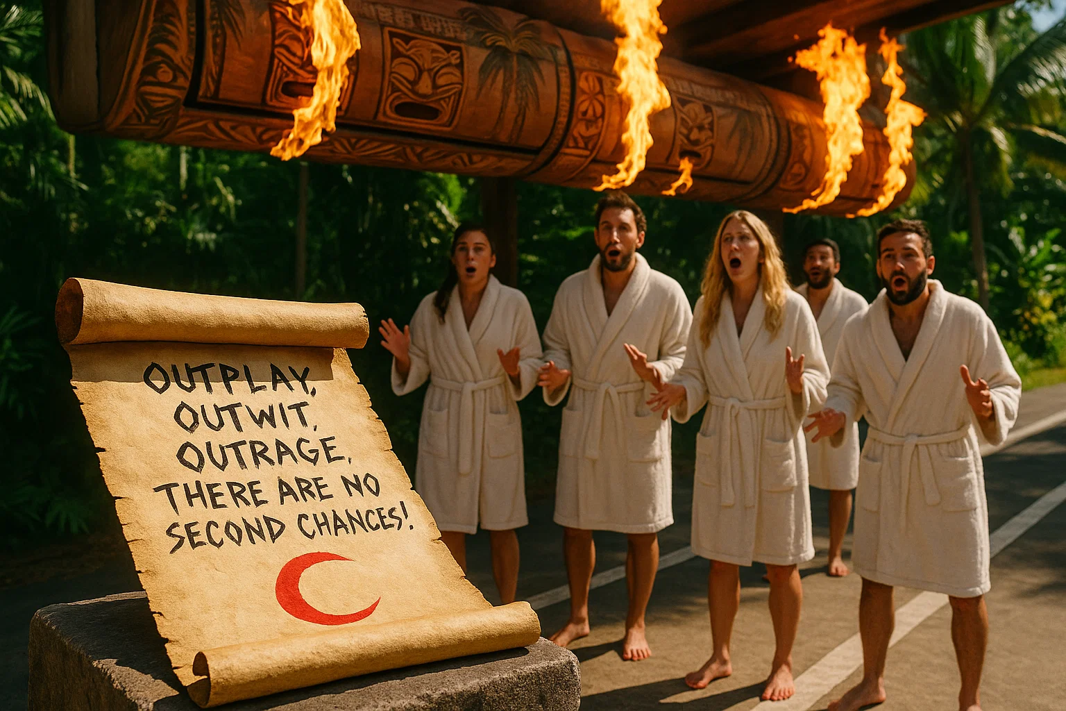 a group of people in white robes