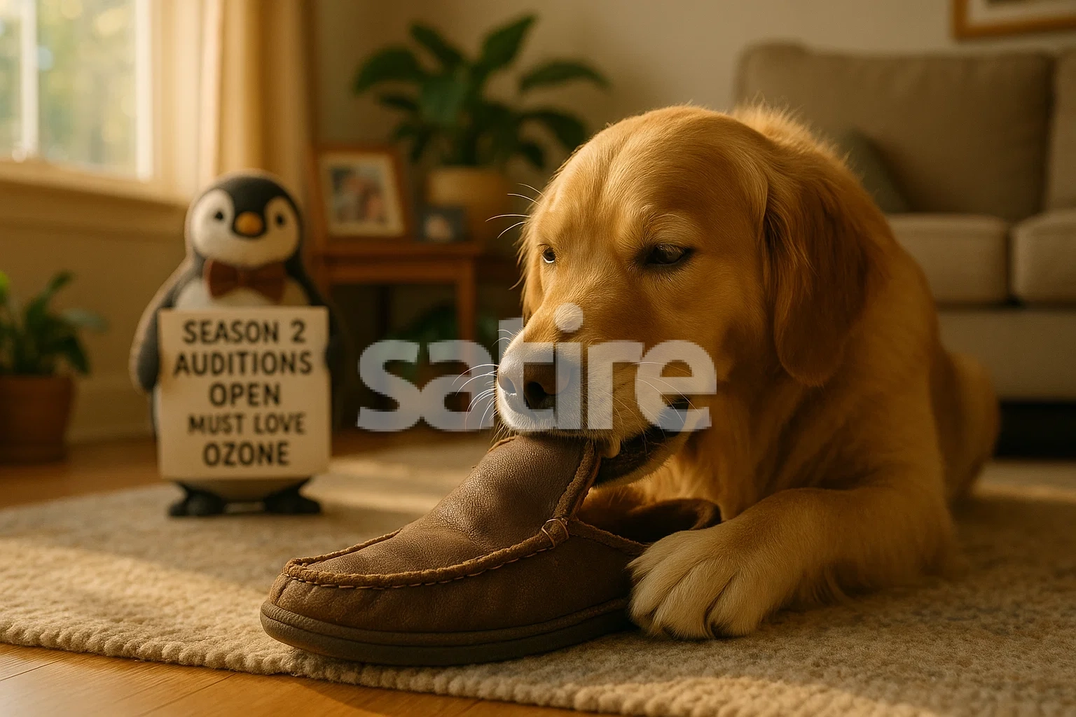 a dog biting a shoe